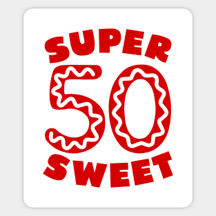 Super Sweet 50 Red Donut Icing Sticker